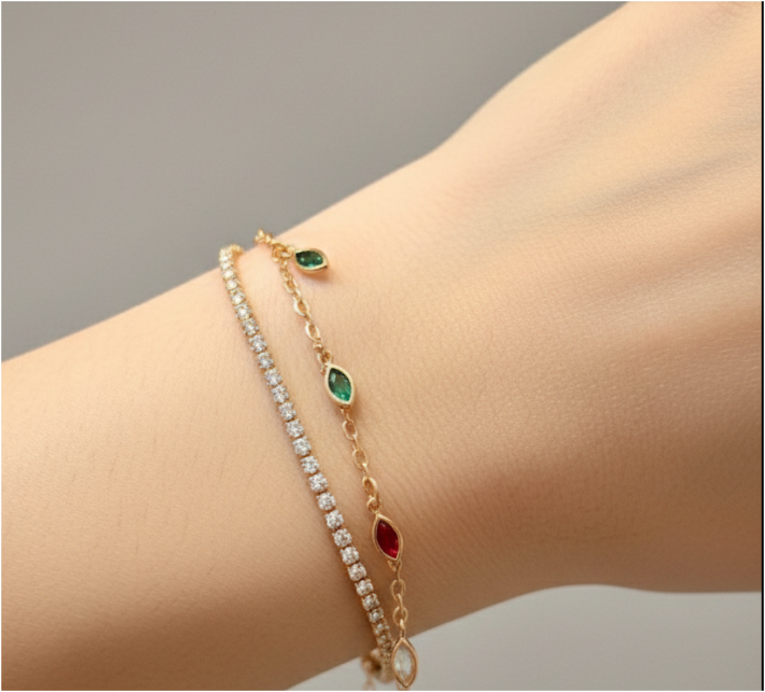 Dual layer Crystal Bracelet V 2